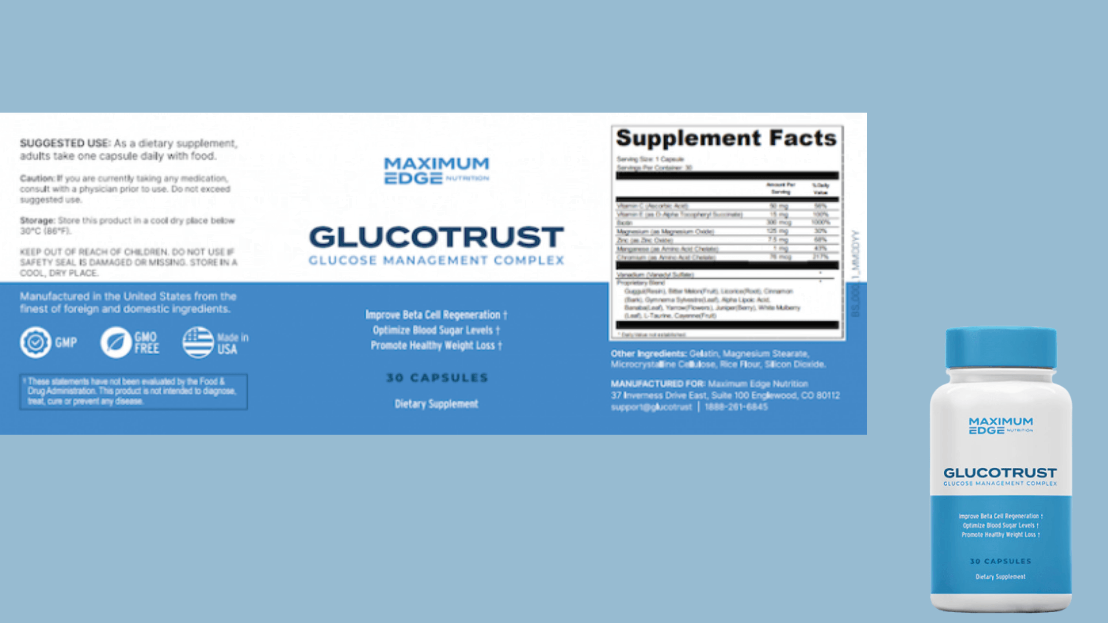 GlucoTrust Supplement Fact
